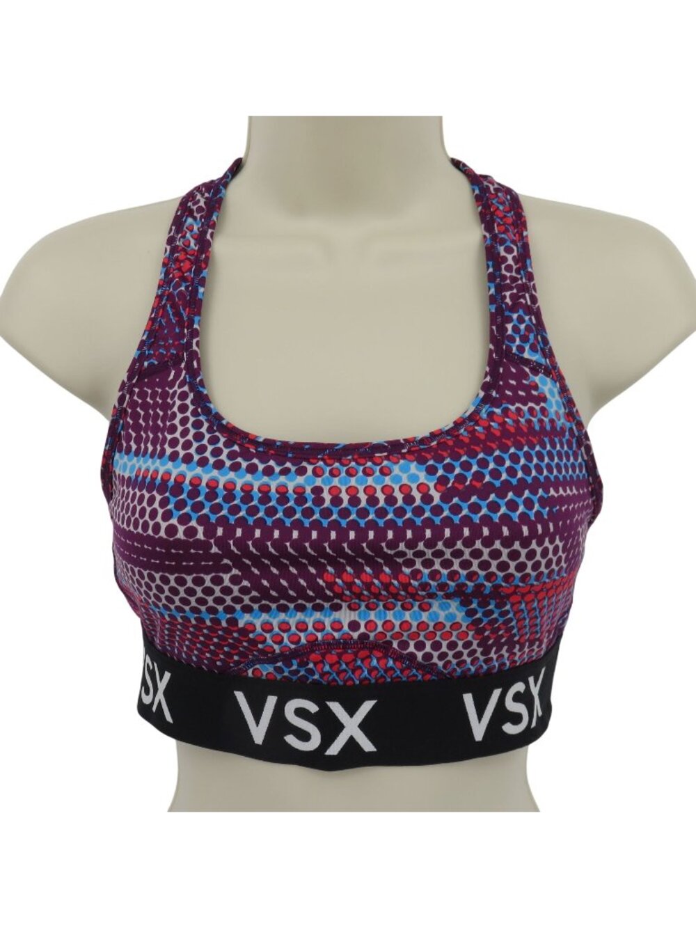 VSX Victorias Secret Sport Women Small Multicolor Polka Dot Racerback Sports Bra
